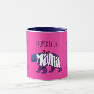 Funny Custom Property of Mama Bear Pink and Purple Mug