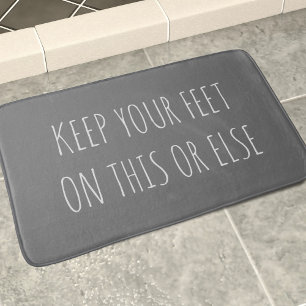 Funny Custom Quote Chalkboard Grey Bath Mat