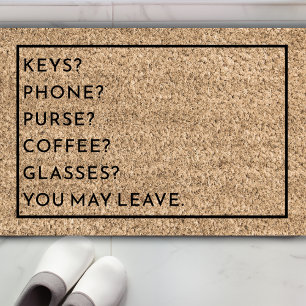 Funny Custom Reminder List Keys Phone Purse Coir Doormat