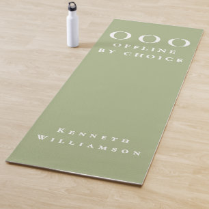 Funny Custom Sage Green White OOO Minimalist Men  Yoga Mat