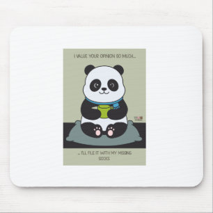 Funny Custom Sarcastic Panda Opinion Coworker Gift Mouse Mat