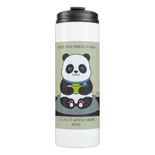 Funny Custom Sarcastic Panda Opinion Coworker Gift Thermal Tumbler
