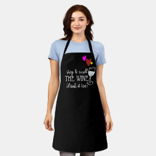 Funny Custom Sassy Stop & Smell Wine Personalized Apron