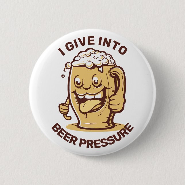 Funny Custom Text Beer 6 Cm Round Badge (Front)