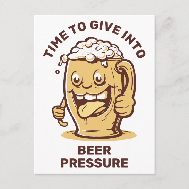 Funny Custom Text Beer Postcard (Front)