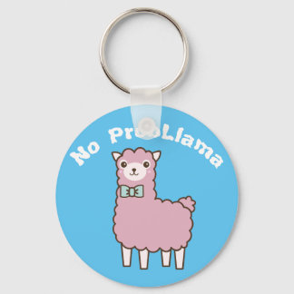 Funny Custom Text & Colour No Problema Llama Key Ring