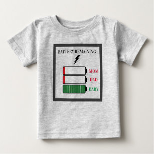 Funny Custom Text Full Battery Life Tech Baby T-Shirt