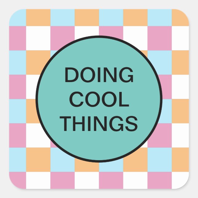 Funny custom text square sticker (Front)
