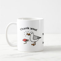 Funny Custom Thank you Gift Seagull with a Fry