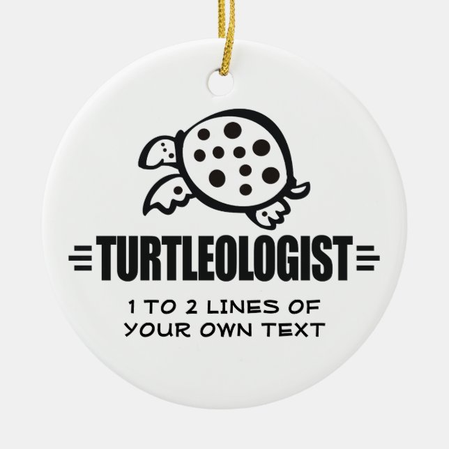 Funny Custom Turtle Ceramic Tree Decoration (Front)