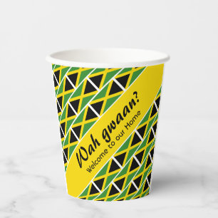 Funny Custom WAH GWAAN Jamaica Flag  Paper Cups