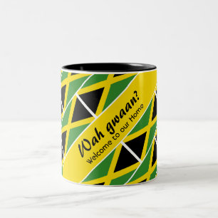 Funny Custom WAH GWAAN Jamaica Flag Two-Tone Coffee Mug