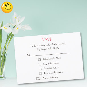 Funny Custom Wedding RSVP Reply Invitation Card