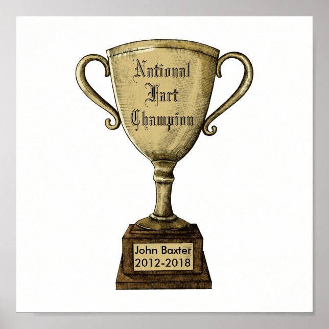 Funny Customisable Champion Award Poster (Front)