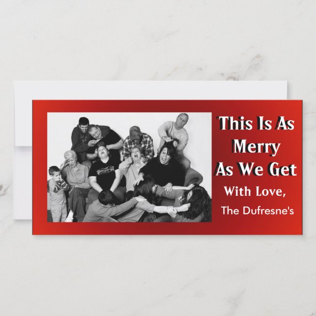 Funny Customisable Family Christmas Photo Holiday Card (Front)
