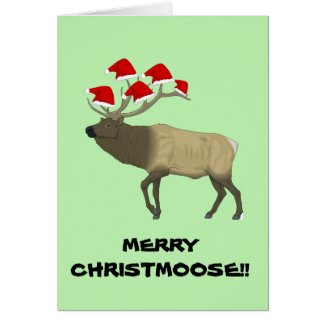 Funny Customisable &#39;Merry Christmoose&#39; Xmas card