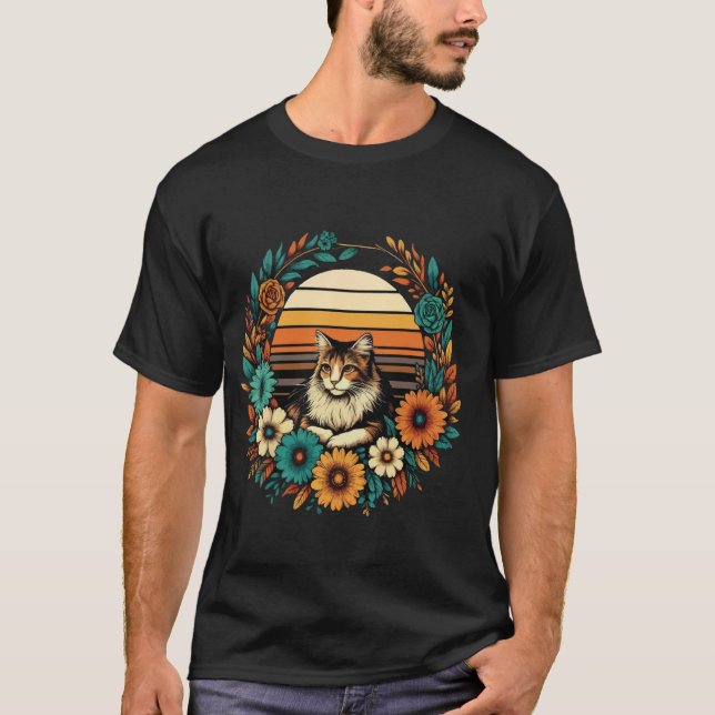 funny cut cat Happiness for men women and kids T-Shirt (Front)