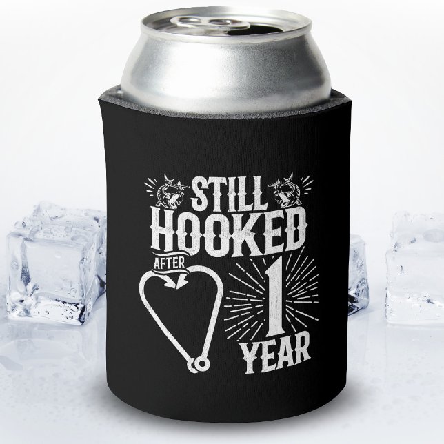 Funny Cute 1st Anniversary Couples Married 1 Year Can Cooler (Creator Uploaded)