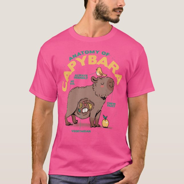 Funny Cute Anatomy Of A Capybara T-Shirt (Front)