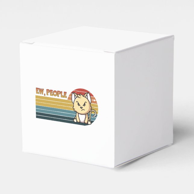 Funny Cute Angry Cat People Favour Box (Front Side)