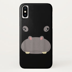 Funny Cute Animal Face Hippo Costume Halloween iPhone X Case