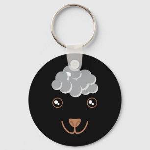 Funny Cute Animal Face Sheep Costume Halloween Adu Key Ring
