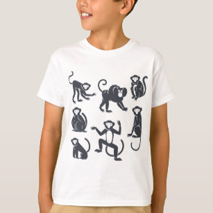 Funny cute animal t-shirt for kids monkey
