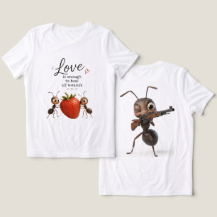 Funny Cute Ants Love Design T-Shirt – Inspirationa Tri-Blend Shirt