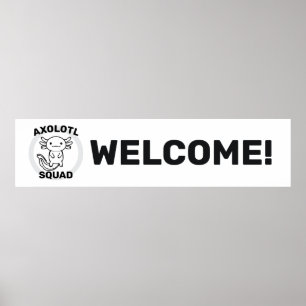 Funny cute Axolotl Squad custom editable black Poster