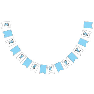 Funny cute Axolotl Squad custom editable blue Bunting