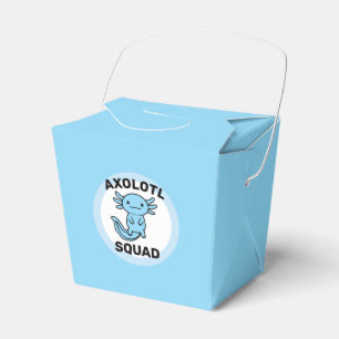 Funny cute Axolotl Squad custom editable blue Favour Box
