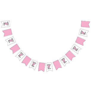 Funny cute Axolotl Squad custom editable pink Bunting