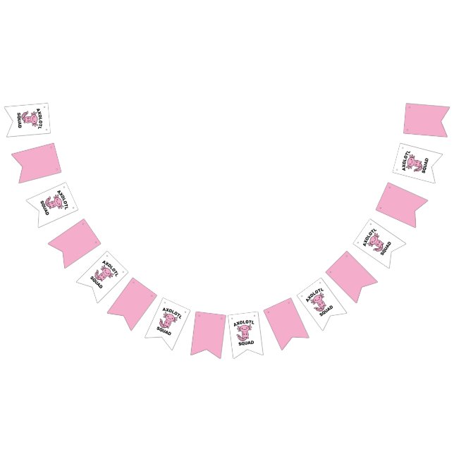 Funny cute Axolotl Squad custom editable pink Bunting (All)