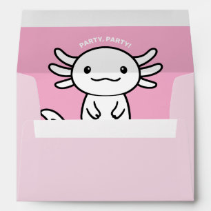 Funny cute Axolotl Squad custom editable pink Envelope
