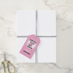 Funny cute Axolotl Squad custom editable pink Gift Tags