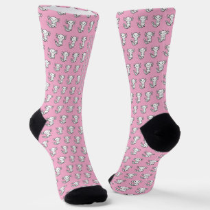 Funny cute Axolotl Squad custom editable pink Socks