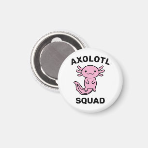 Funny cute Axolotl Squad Party editable blue pink Magnet