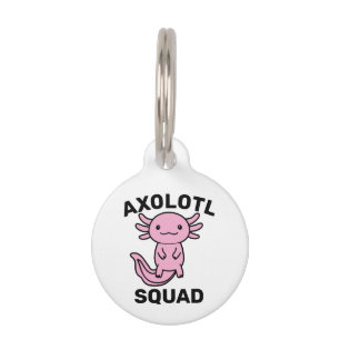 Funny cute Axolotl Squad Party editable blue pink Pet Tag