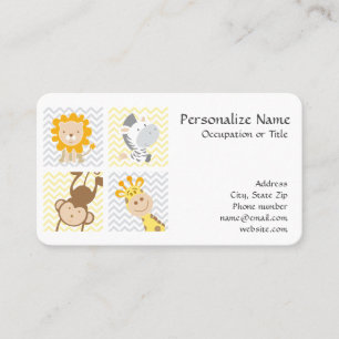 Funny & Cute Baby Animals Business Card
