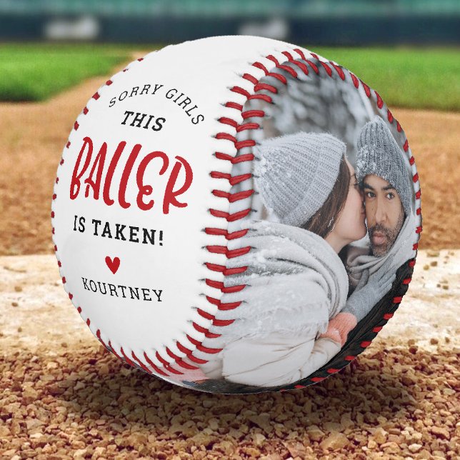 Funny Cute Baller Boyfriend 2 Photo Baseball (Creator Uploaded)