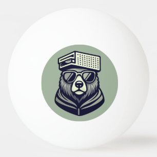 Funny Cute Bear With A Cheese Graters Hat Ping Pong Ball