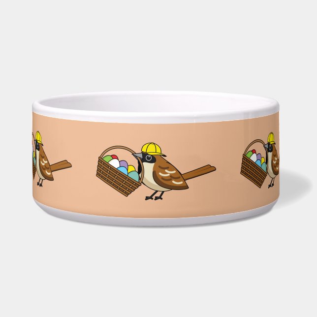 Funny Cute Bird with Colourful Eggs Basket Pattern (Front)