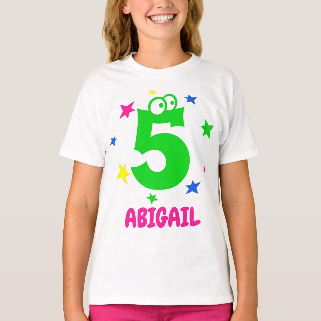 Funny Cute Birthday TShirt Name Number Eyeballs (Front)