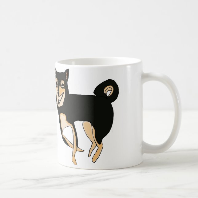 Funny & Cute Black and Tan Shiba Inu Dog Mug (Right)