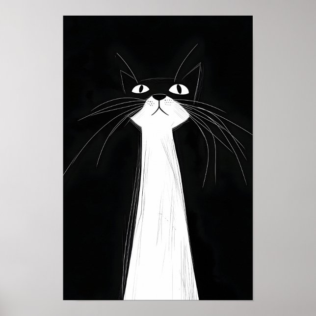 Funny Cute Black cat Poster (Front)
