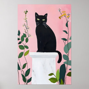 Funny Cute Black cat Poster