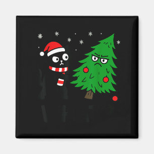 Funny Cute Black Cat What Jamas Christmas Tree Cos Magnet