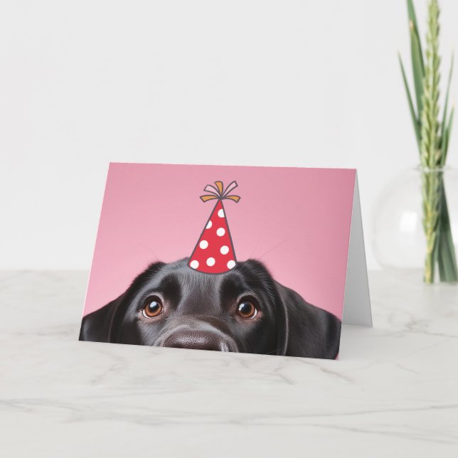Funny Cute Black Dog Birthday Card  (Front)