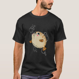 Funny Cute Blowfish Puffer Fish Doing Bubble T-Shirt