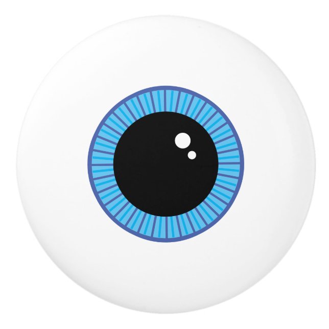 Funny Cute Blue Eyeball Ceramic Knob (Front)
